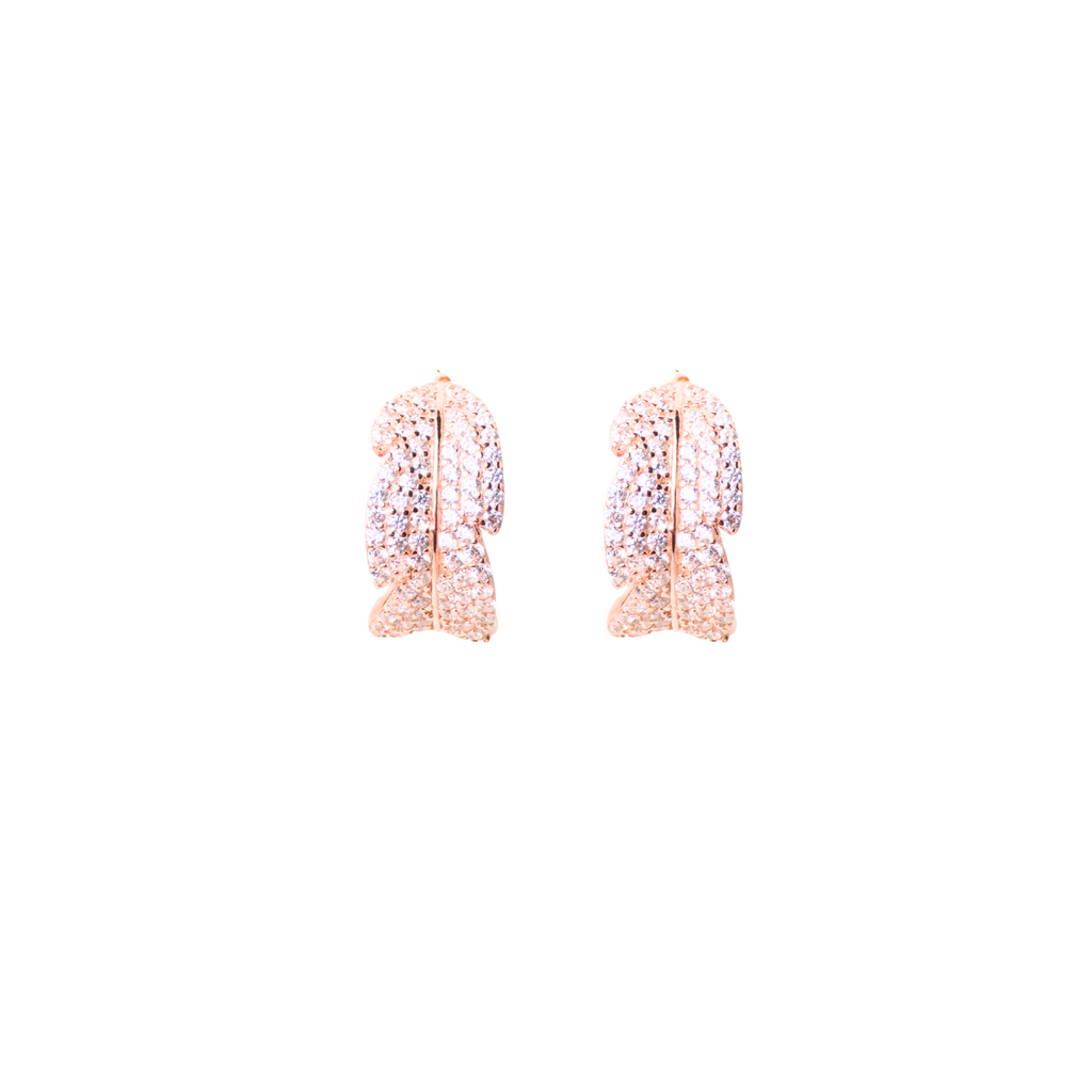 Rose Gold Pave Hoop Earrings