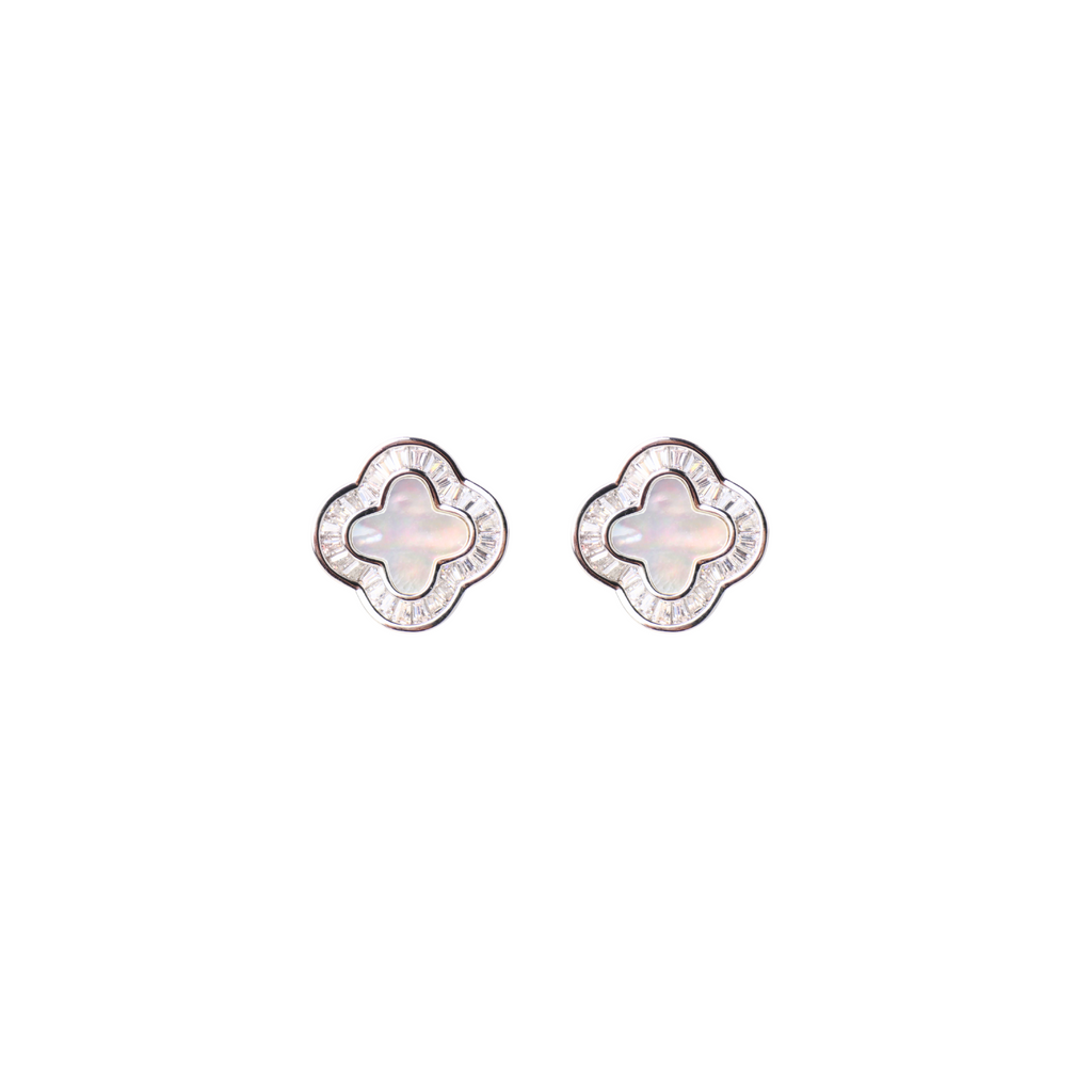 Silver Clover Stud Earrings