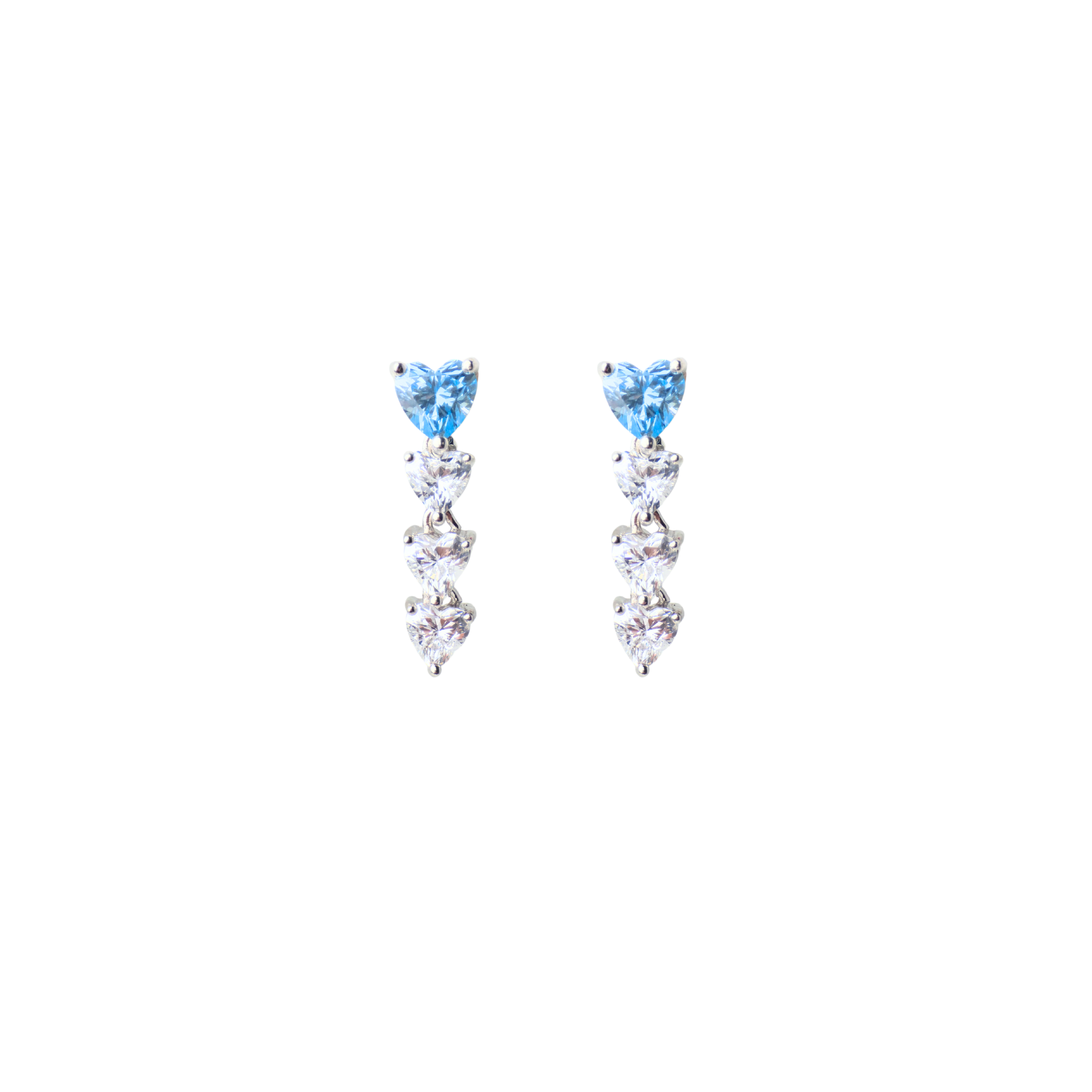 Blue Heart Drop Earrings