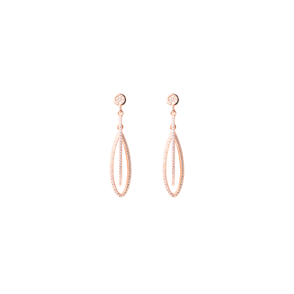 Rose Gold Drop Line Earrings