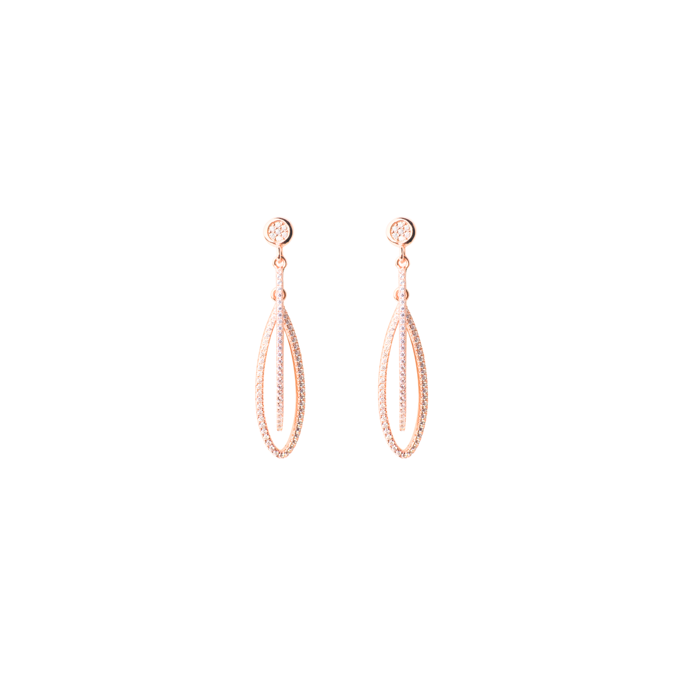Rose Gold Drop Line Earrings
