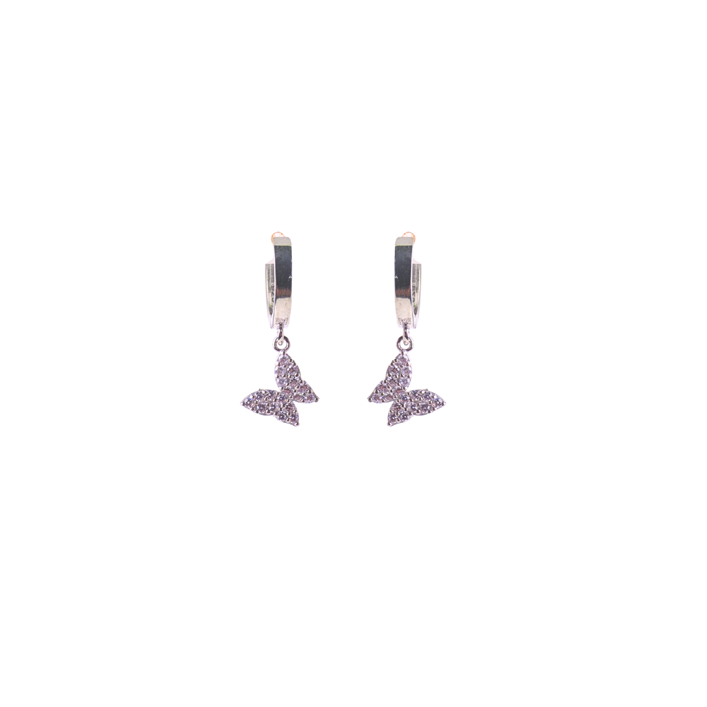 Silver Butterfly Flutter Earrings