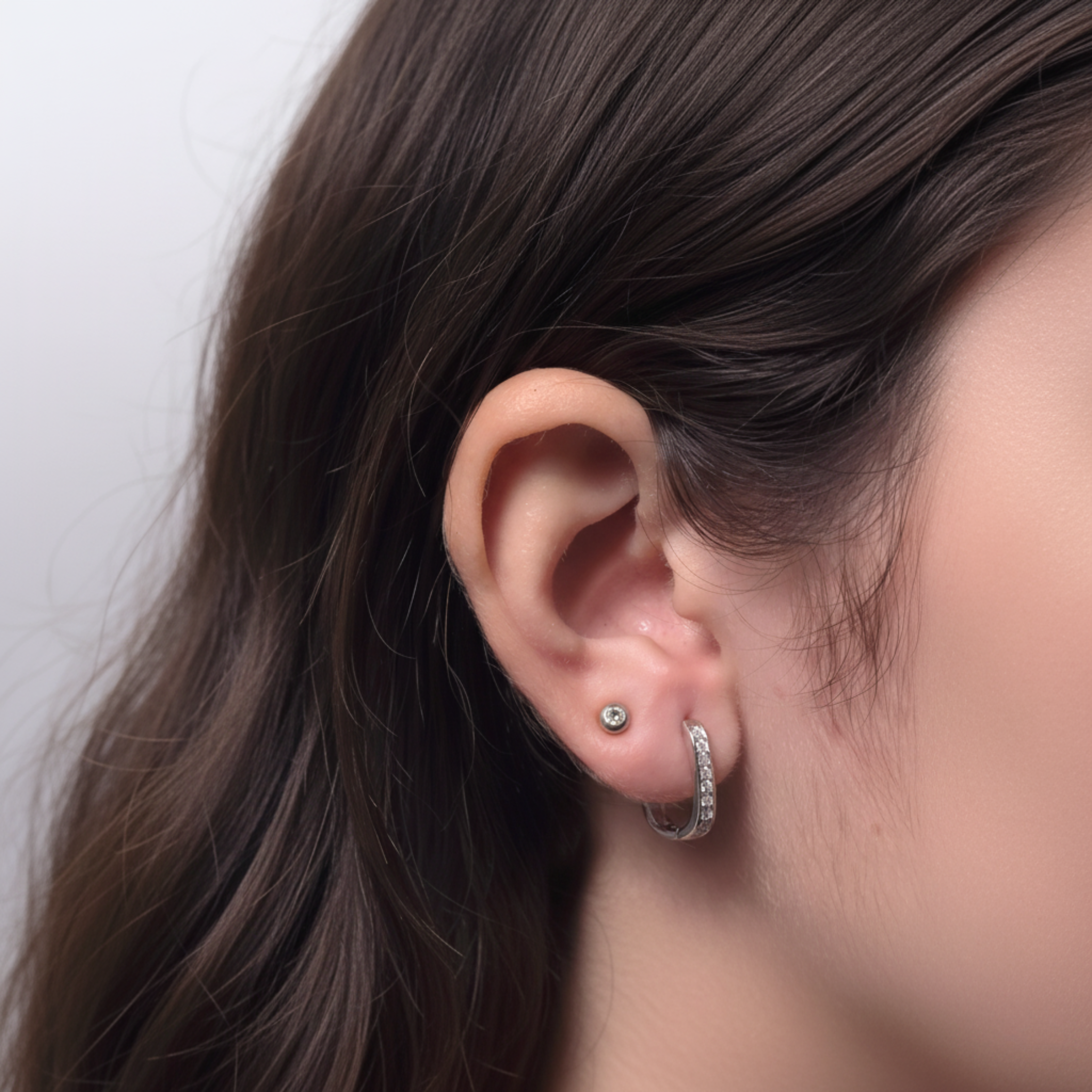 Studded Silver Glam Earrings