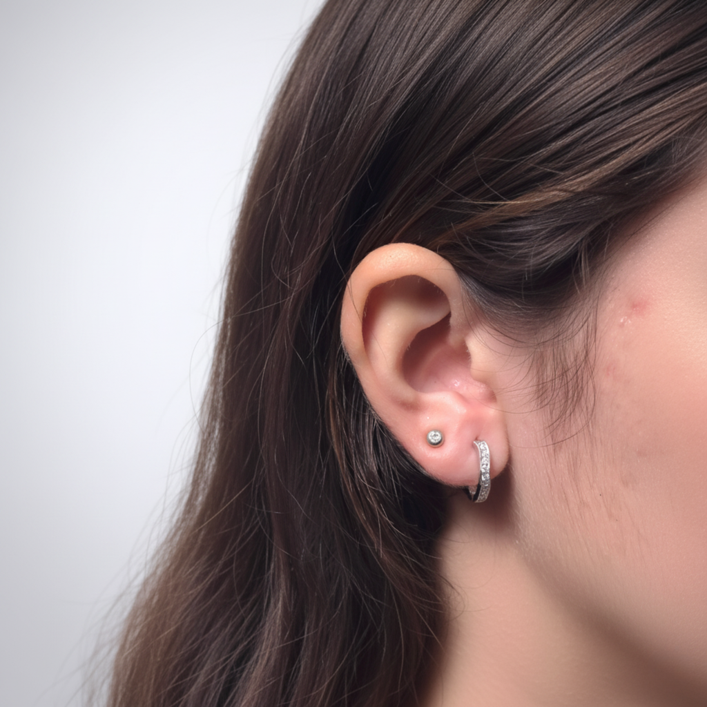 Silver Twist Hoop Earrings