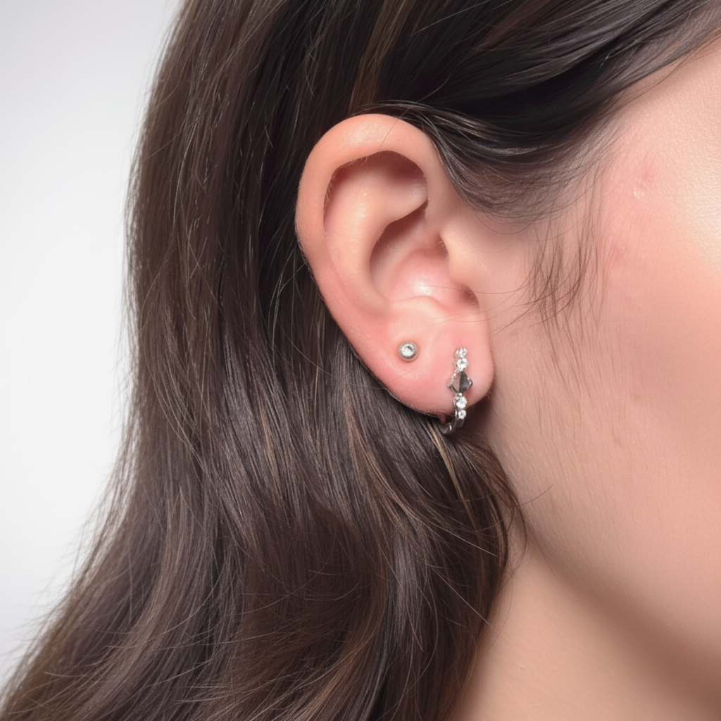 Silver Radiant Hoop Earrings