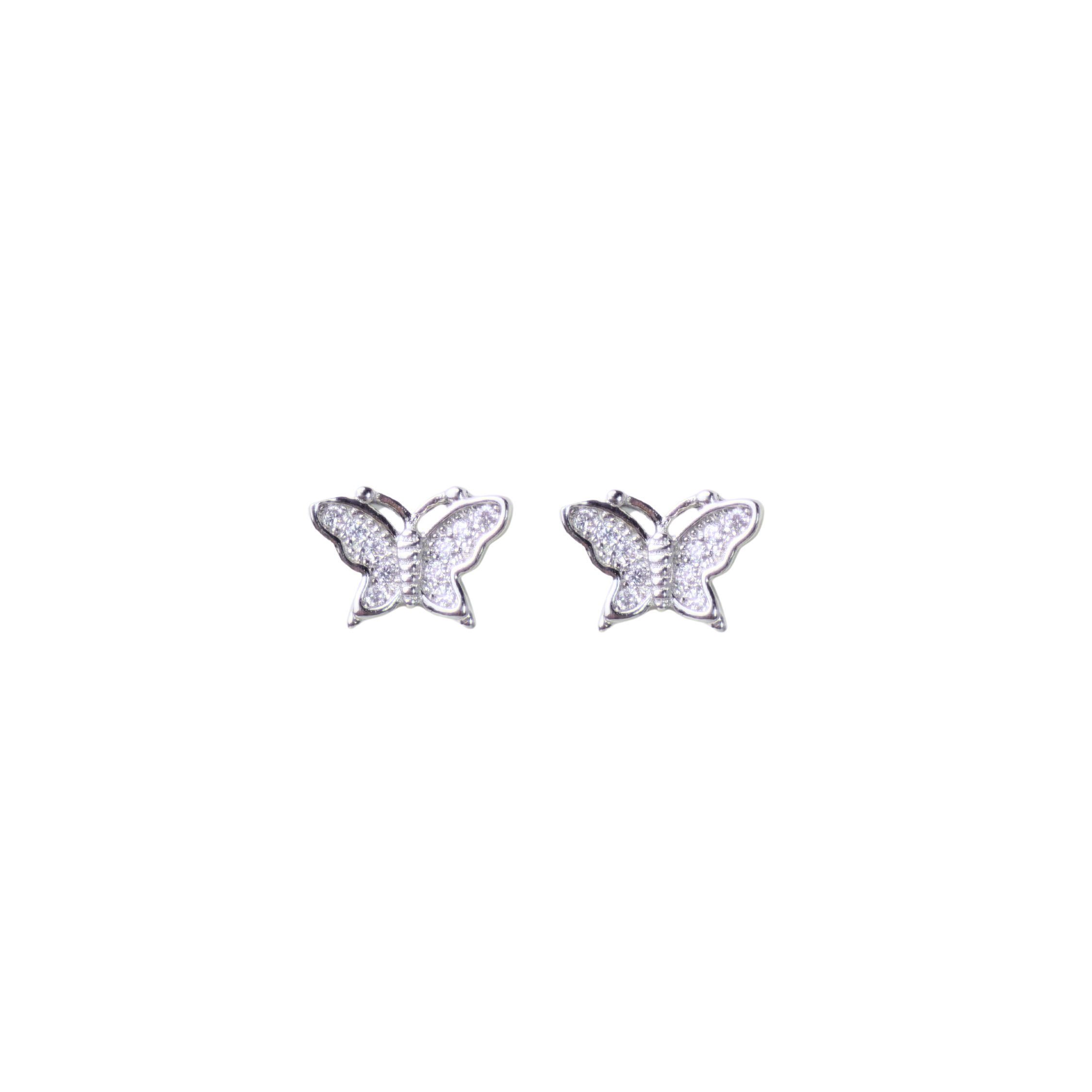 Silver Mini Butterfly Stud Earrings