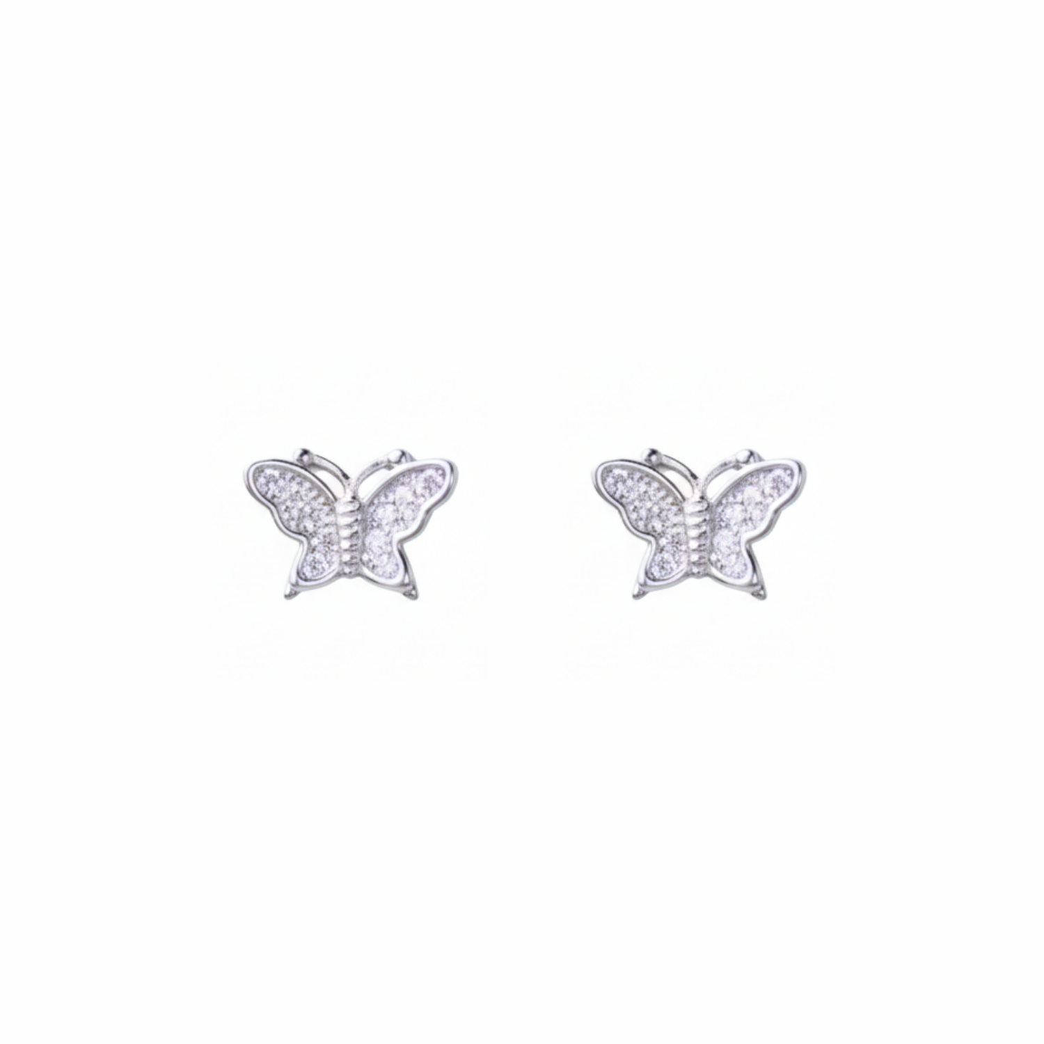 Silver Mini Butterfly Stud Earrings