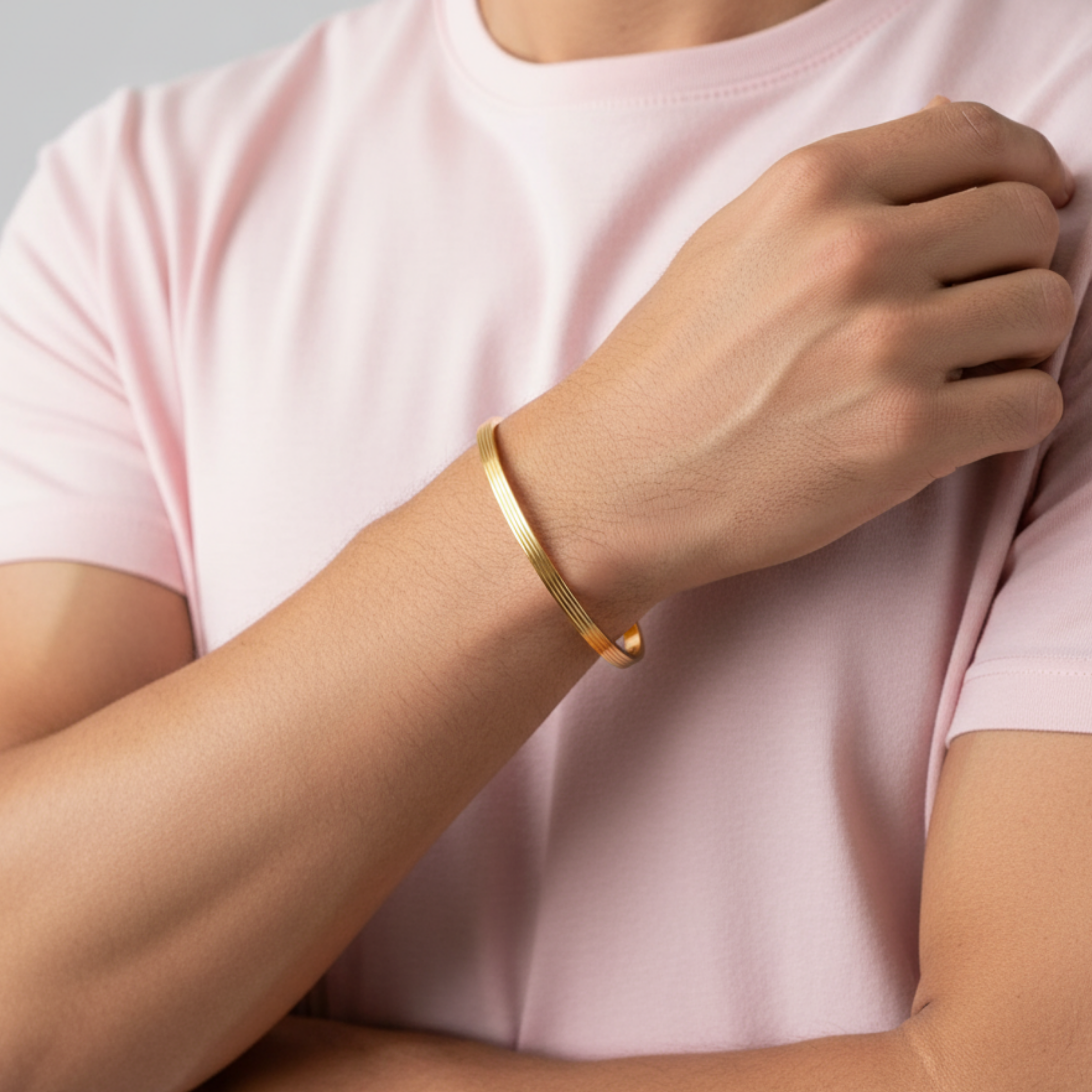 Golden Sleek Bracelet For Him