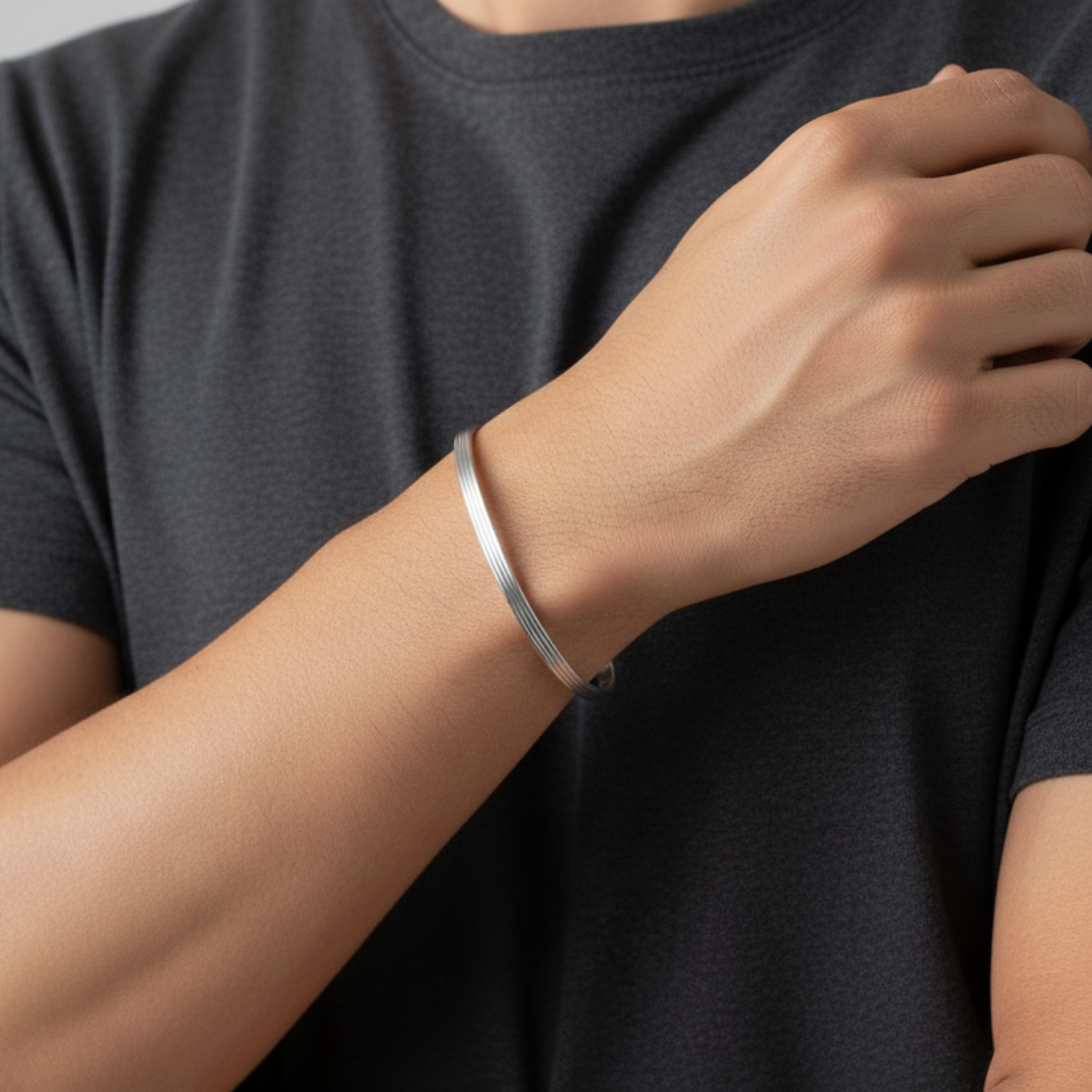 Silver Sleek Bracelet For Him