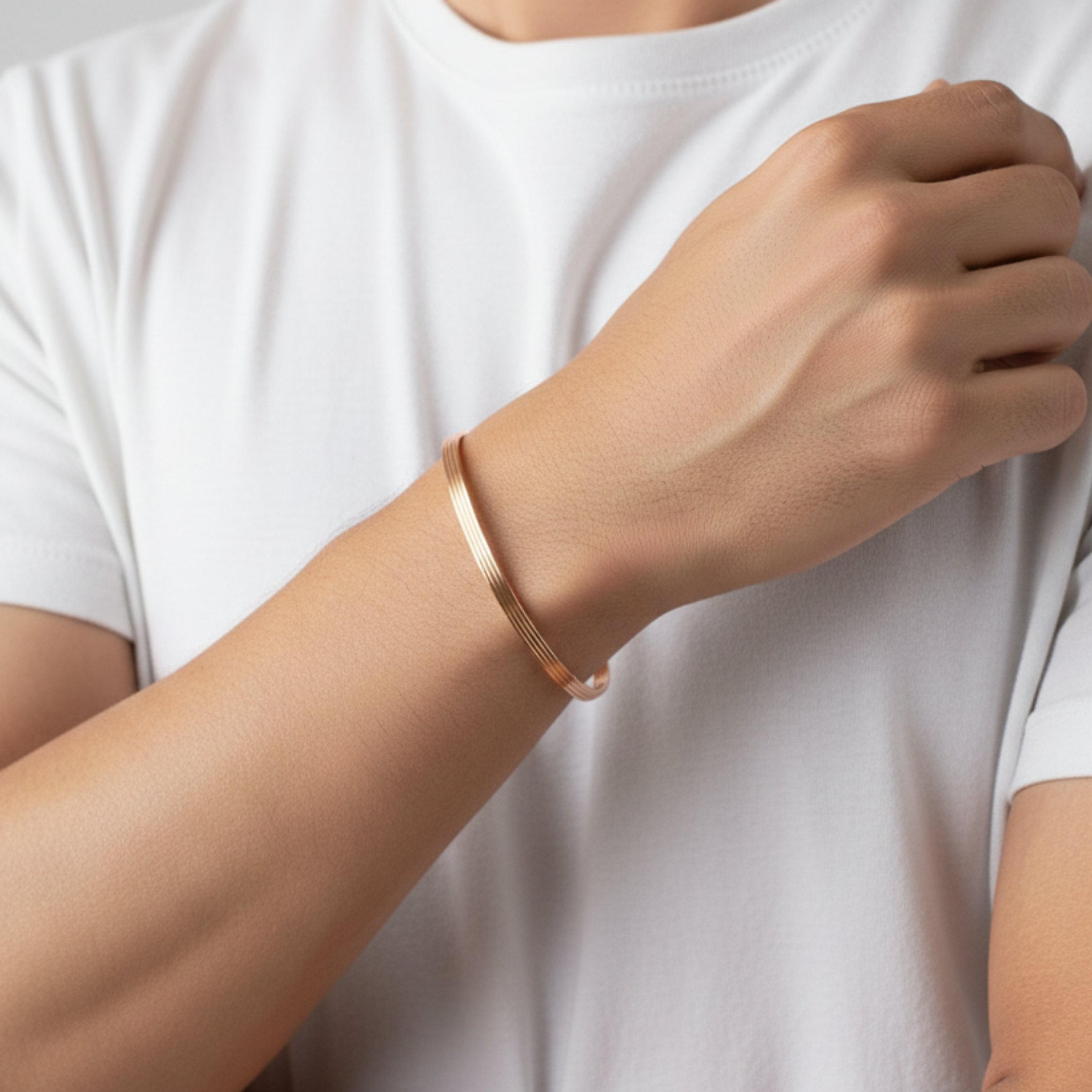 Rose Gold Sleek Bracelet For Him