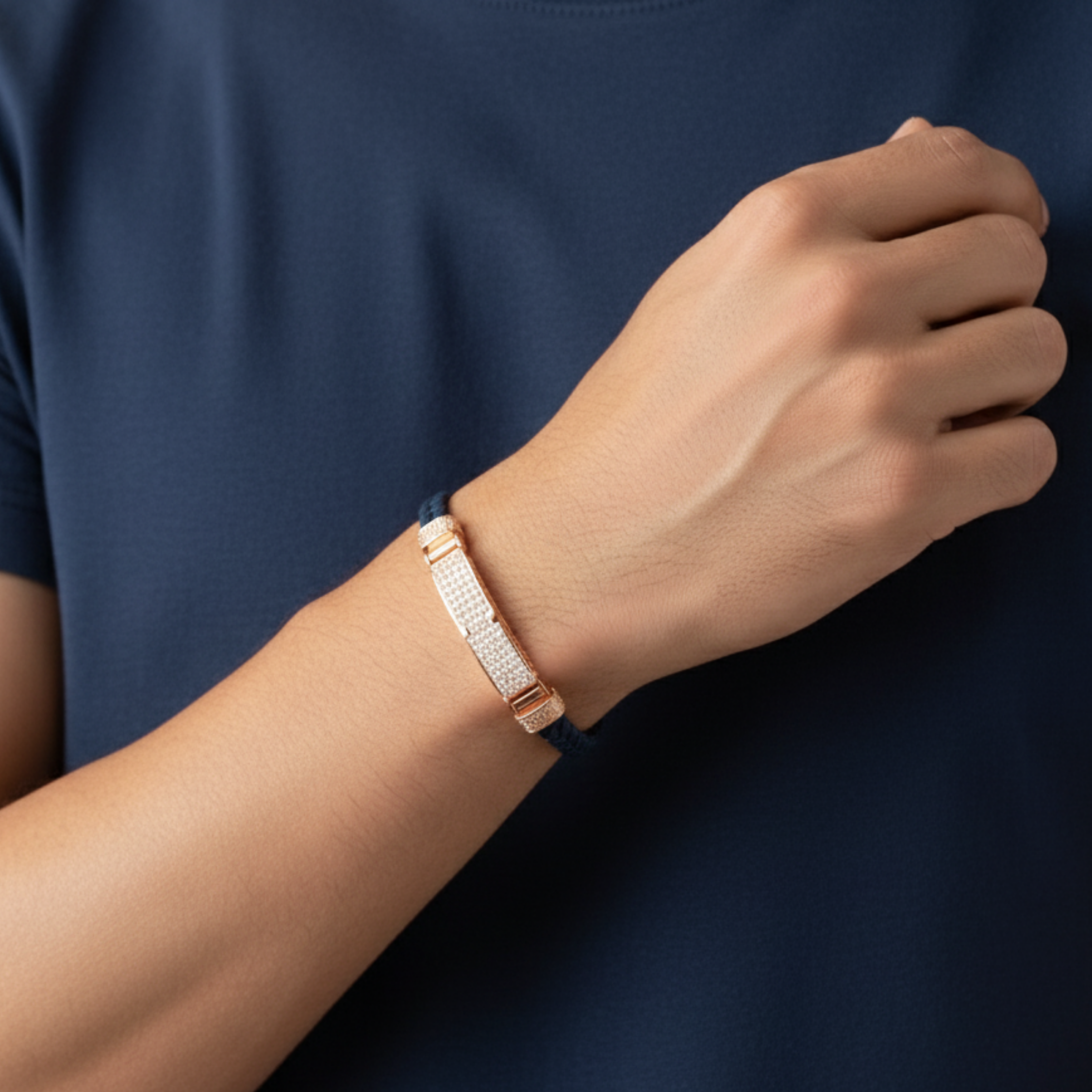 Blue Swagger Silver Bracelet For Him