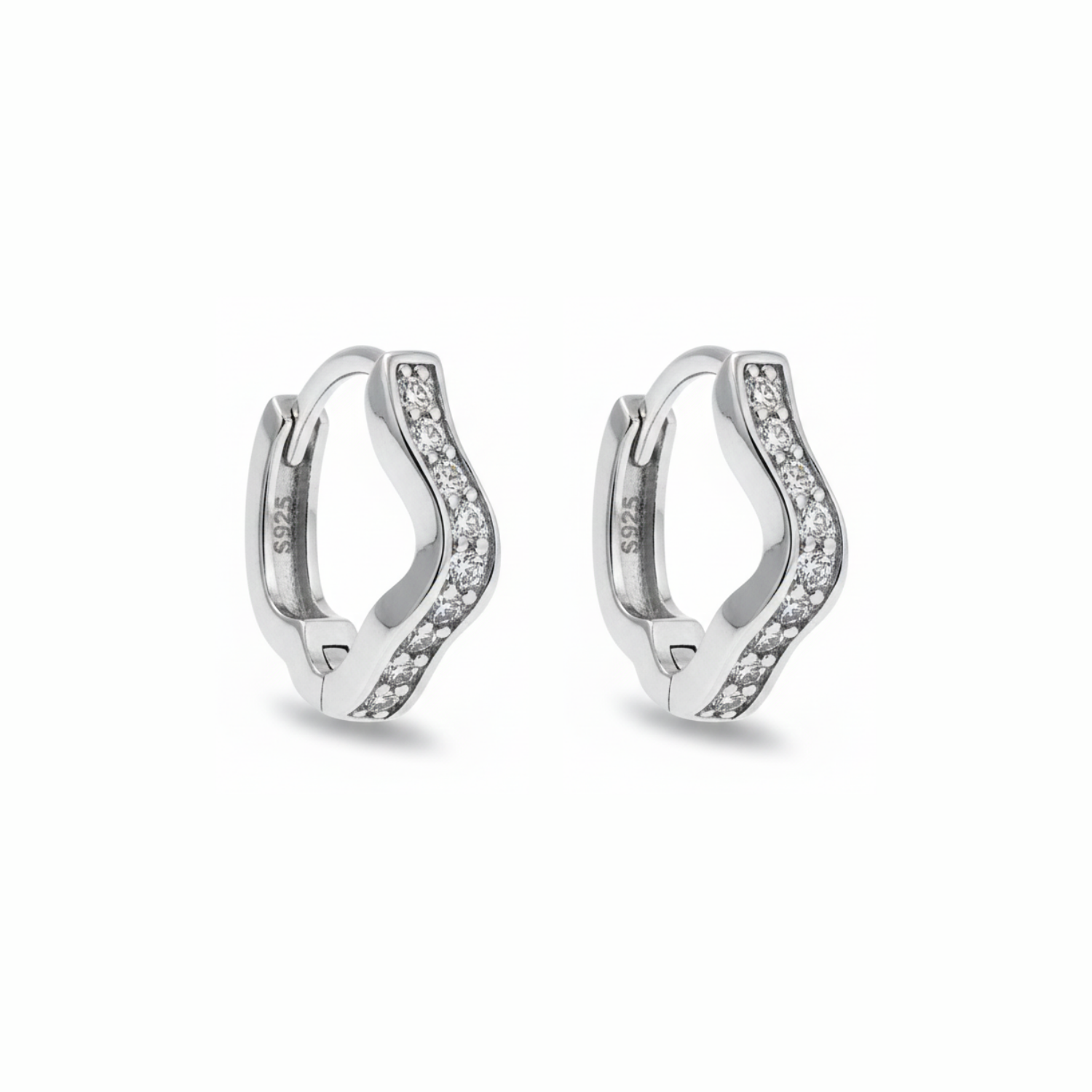 Silver Twist Hoop Earrings