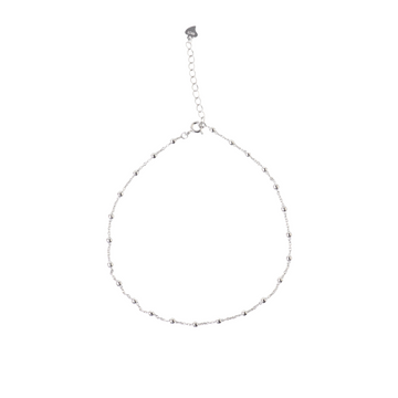 Minimal Silver Beads Anklet