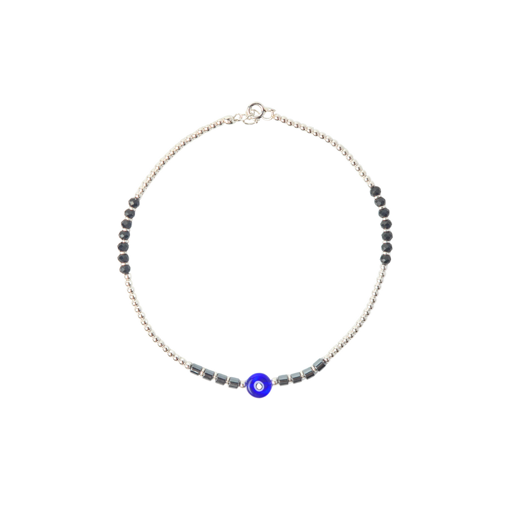 Evil Eye Black Bead Anklet