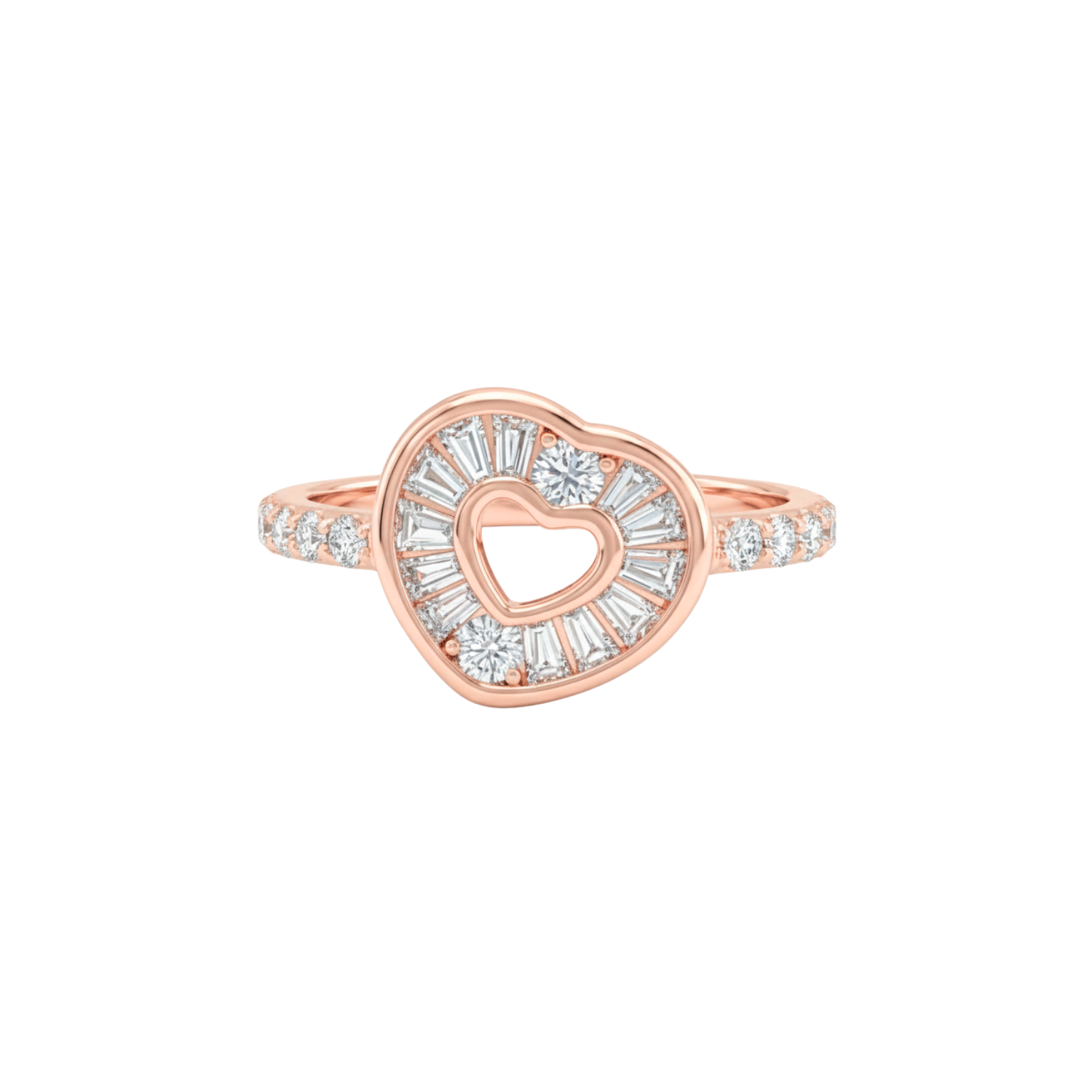 Rose Gold Open Heart Ring