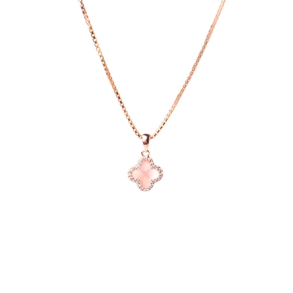 Rose Gold Clover Pendant Set