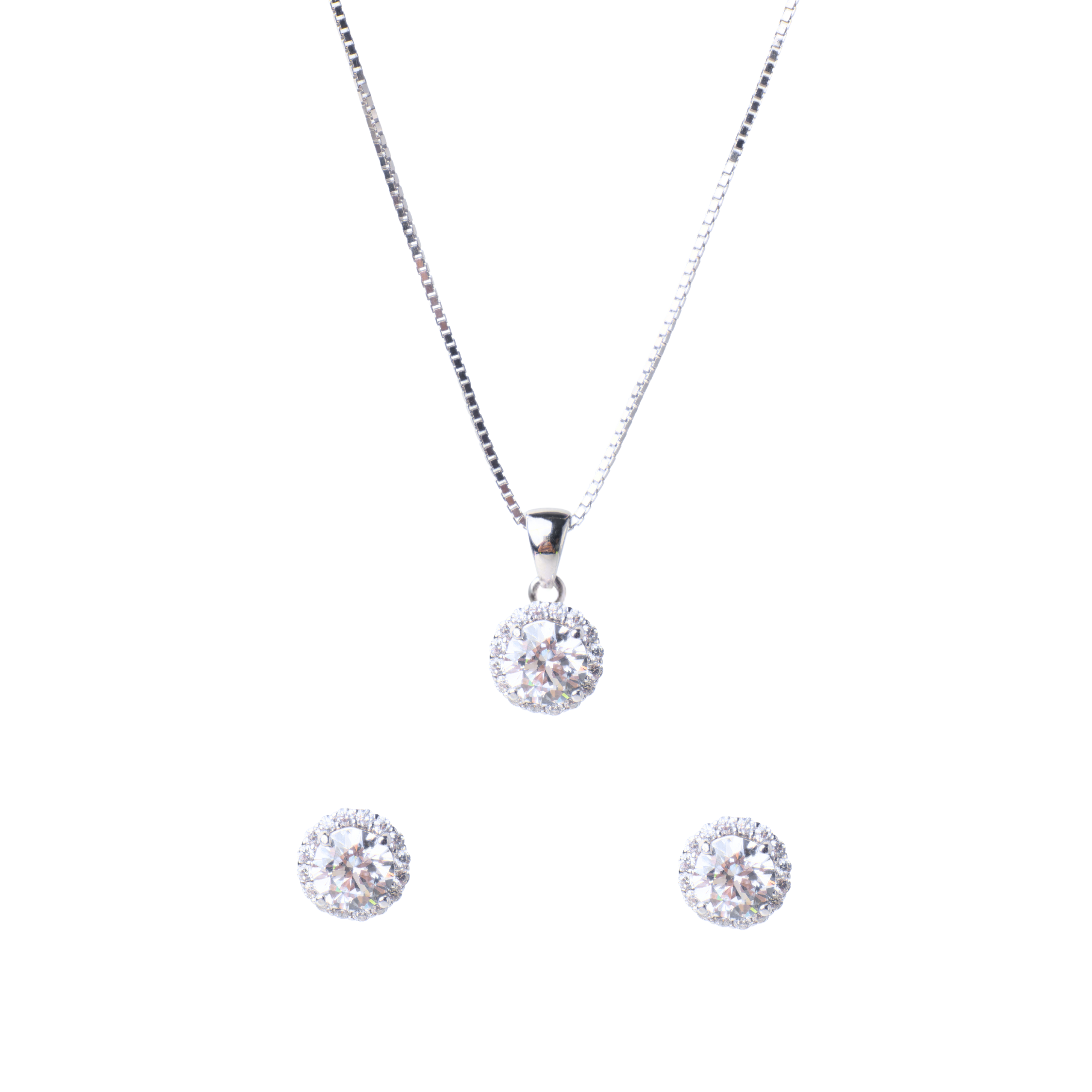 Classic Solataire Pendant Set