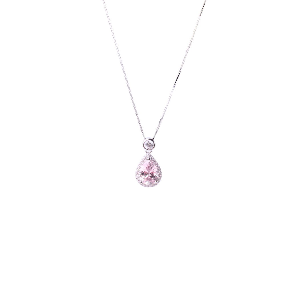 Pink Teardrop Pendant Set