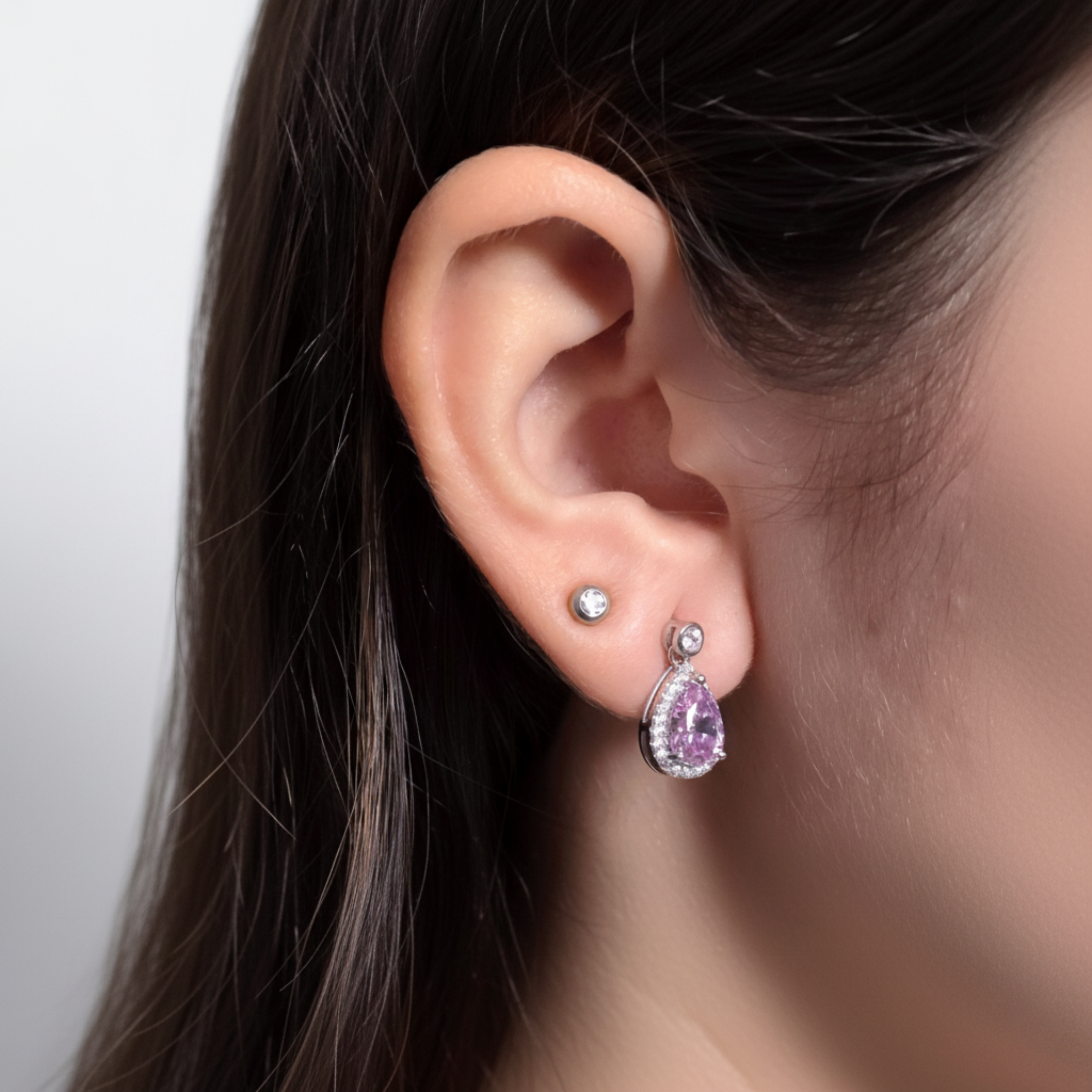 Pink Teardrop Pendant Set