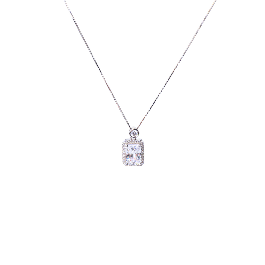Emerald Cut Solitaire Pendant Set
