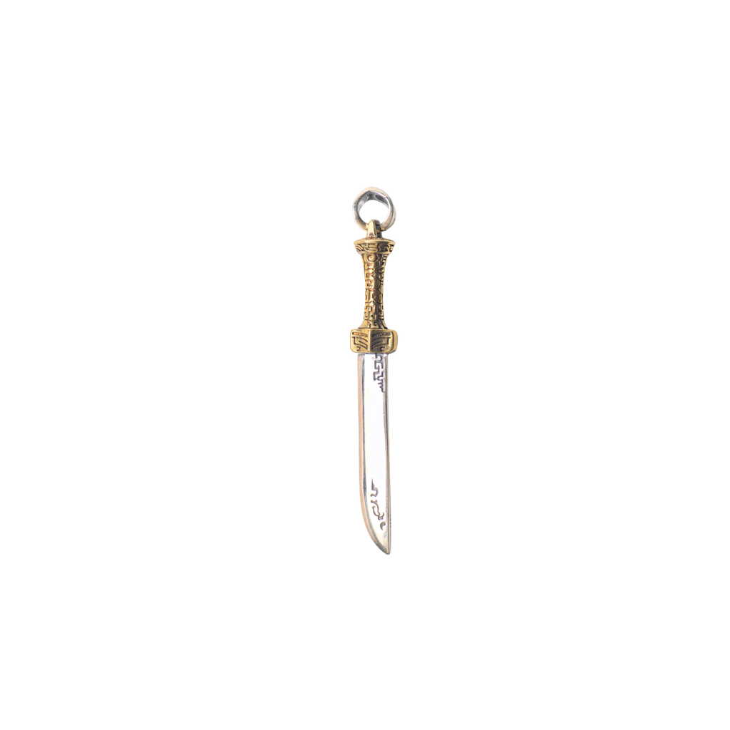 Silver Combat Sword Pendant For Him