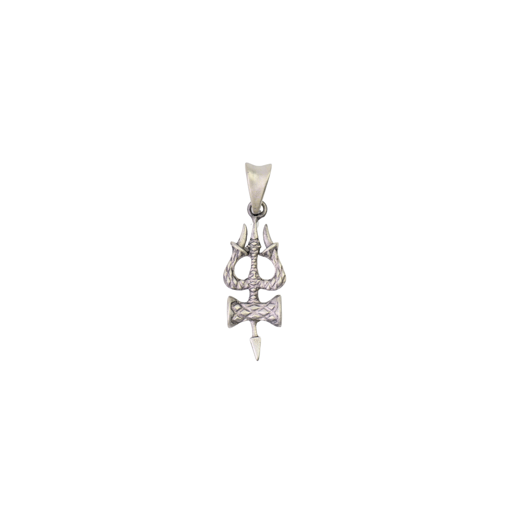 Sacred Trishul Silver Pendant For Him