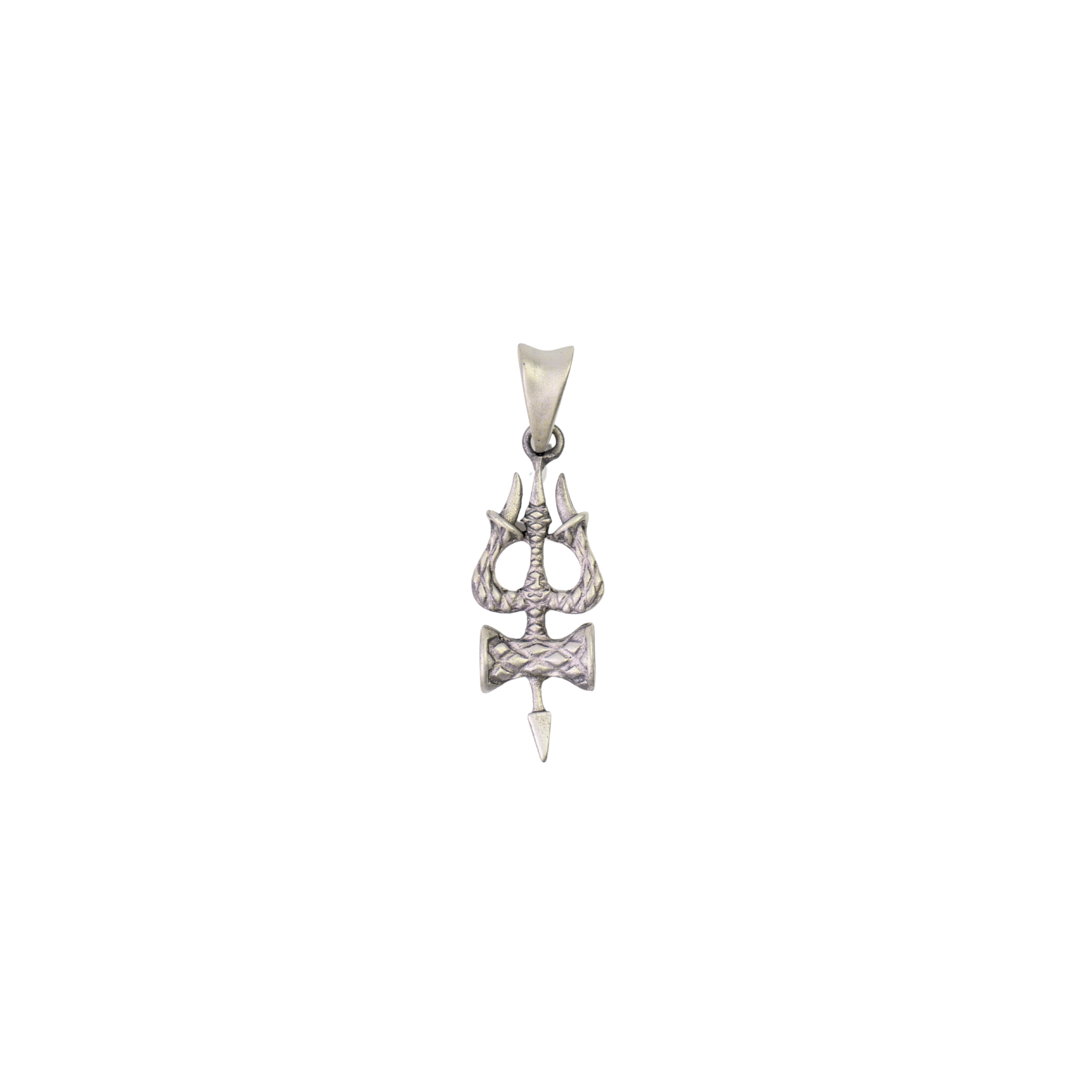 Sacred Trishul Silver Pendant For Him