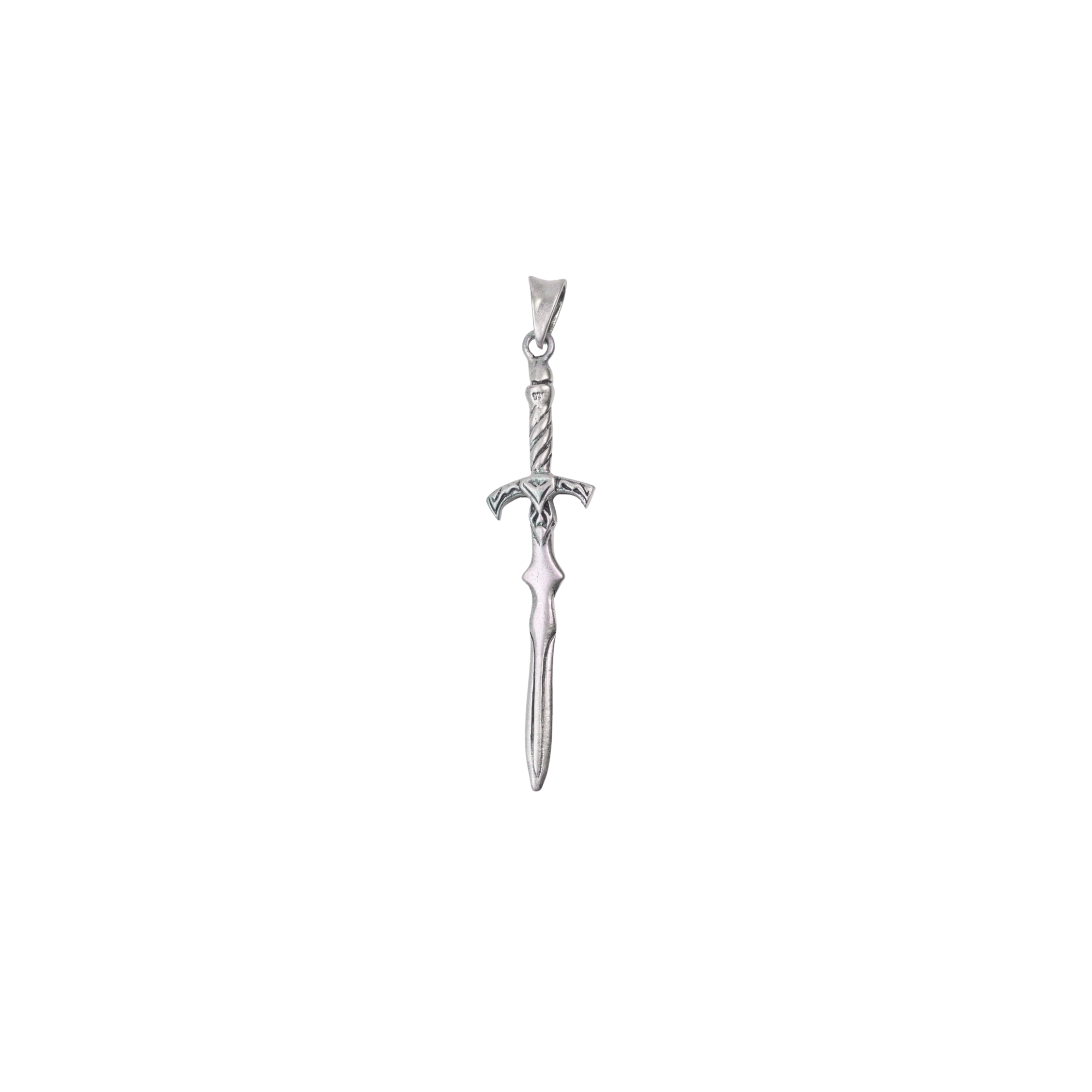 Silver Knight Sword Pendant For Him
