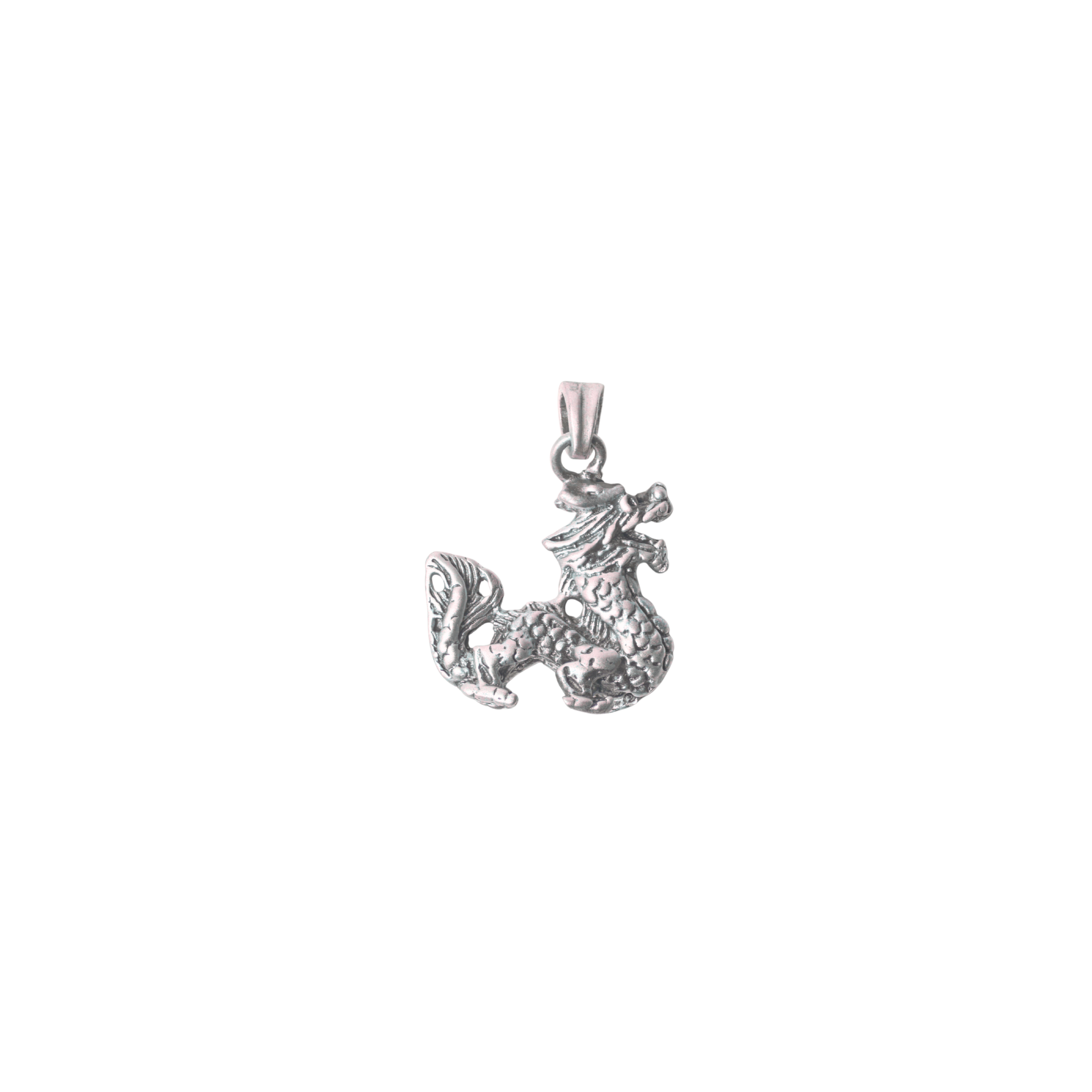Silver Chinese Dragon Pendant