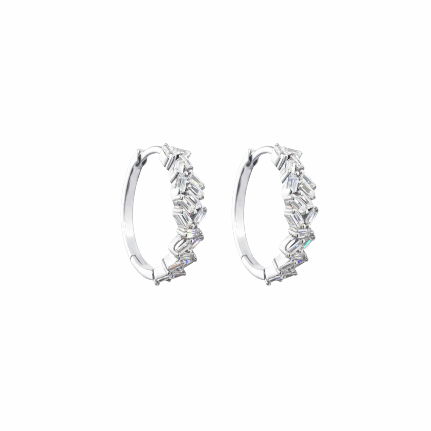 Silver Twinkling Hoop Earrings