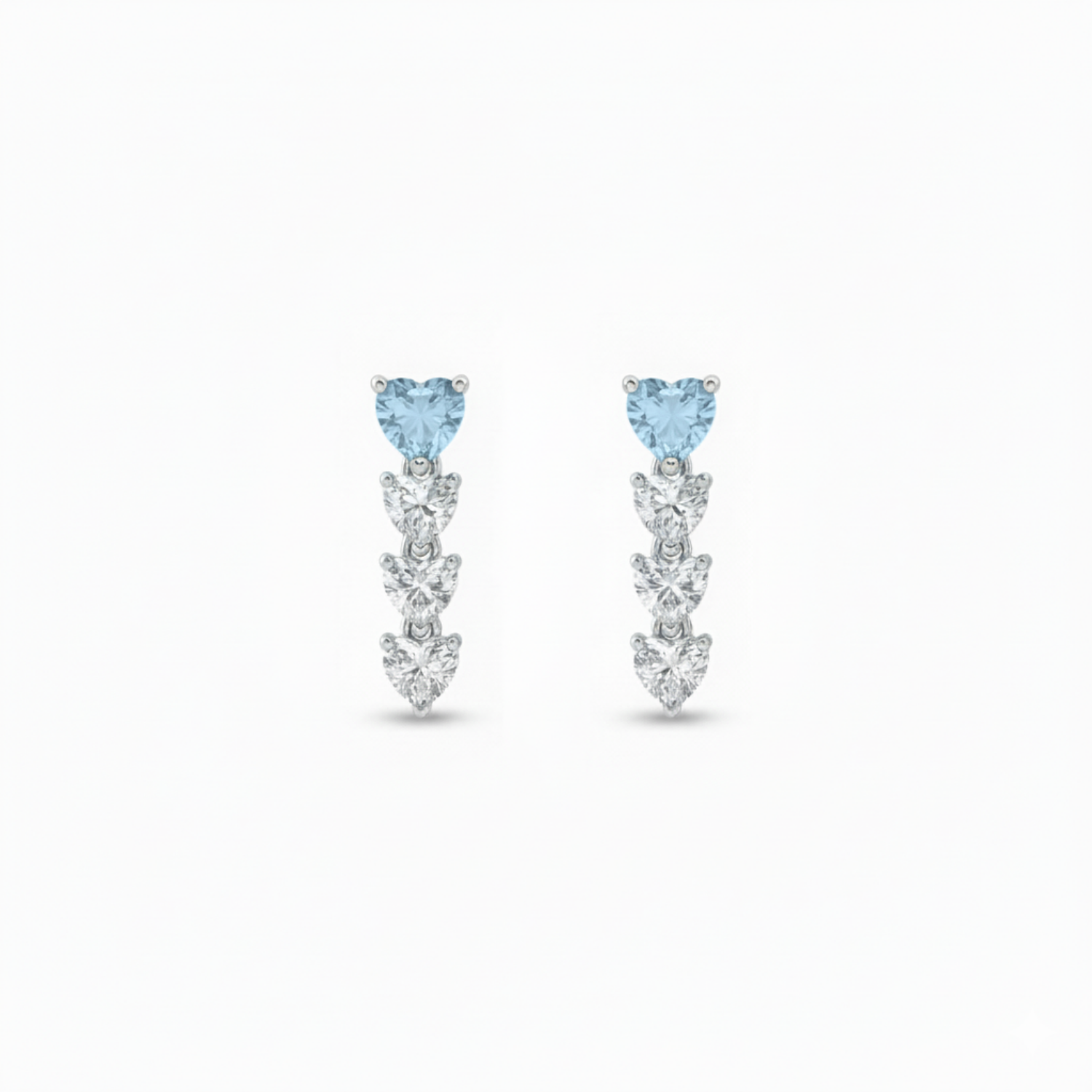 Blue Heart Drop Earrings