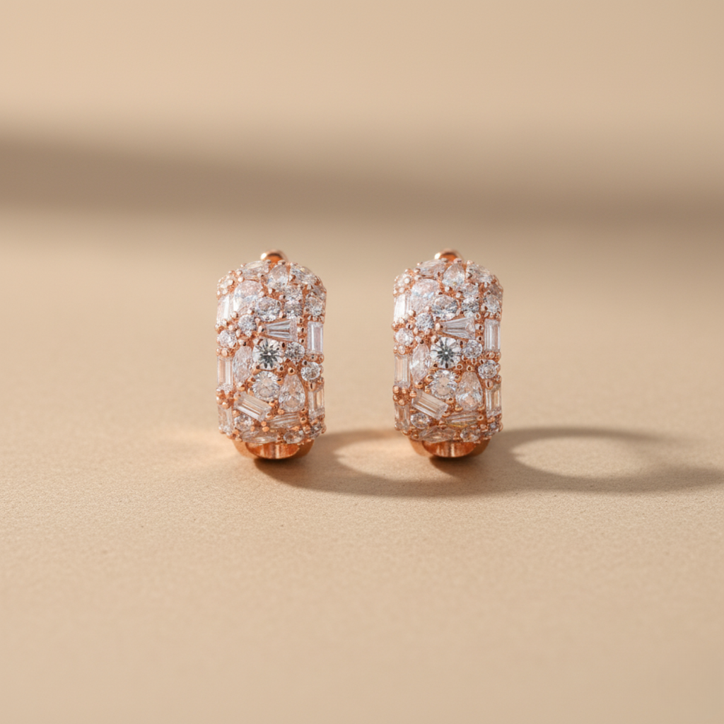 Rose Gold Wide Hoop Earrings