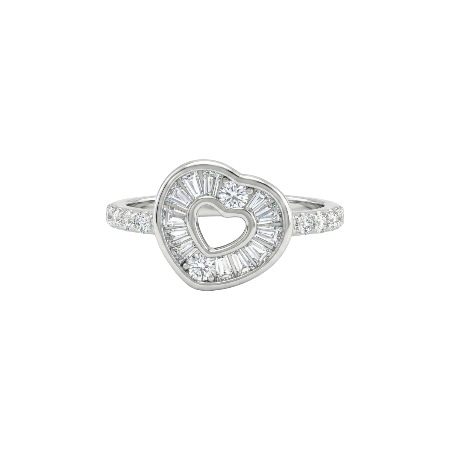 Silver Open Heart Ring