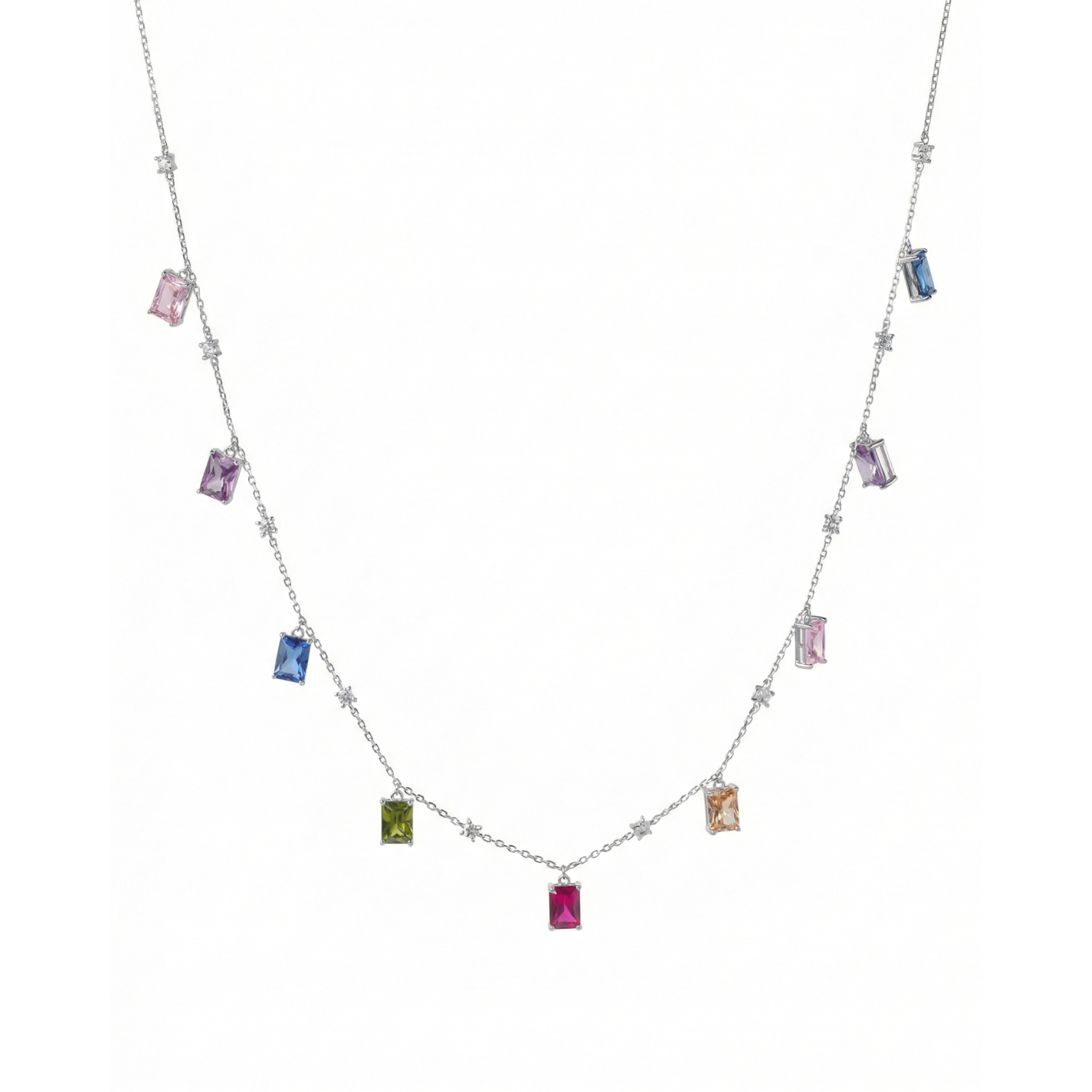 Rainbow Queens Silver Necklace